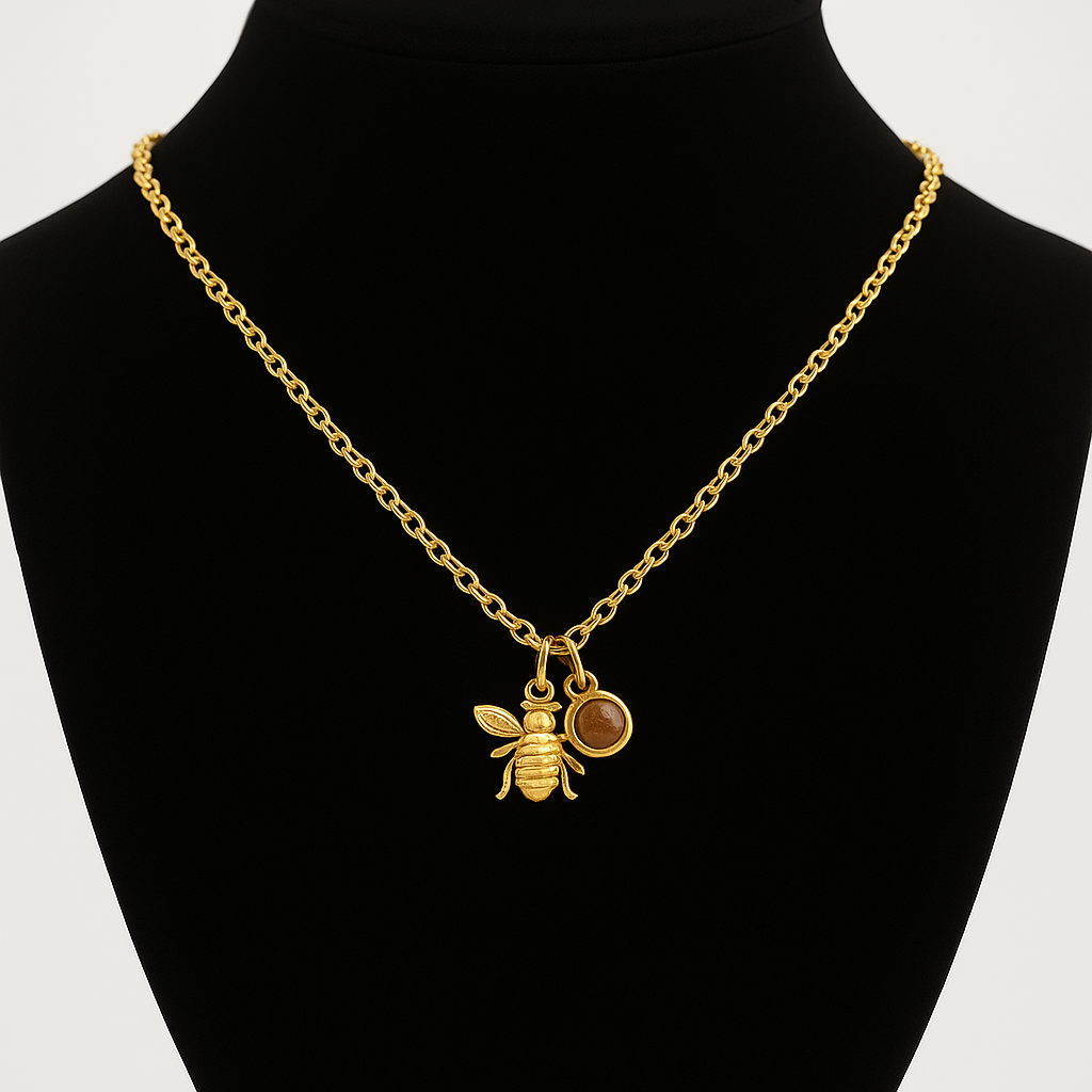 Gold-Plated Bumblebee Necklace