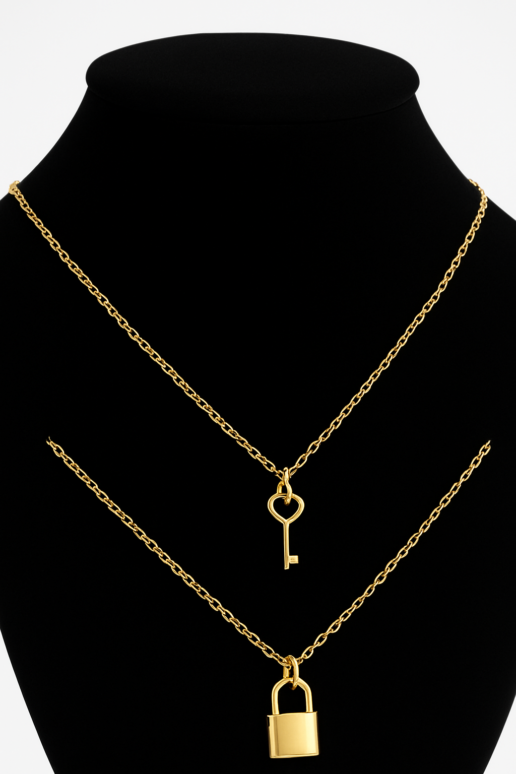 Lock Necklace Set Gold-Plated