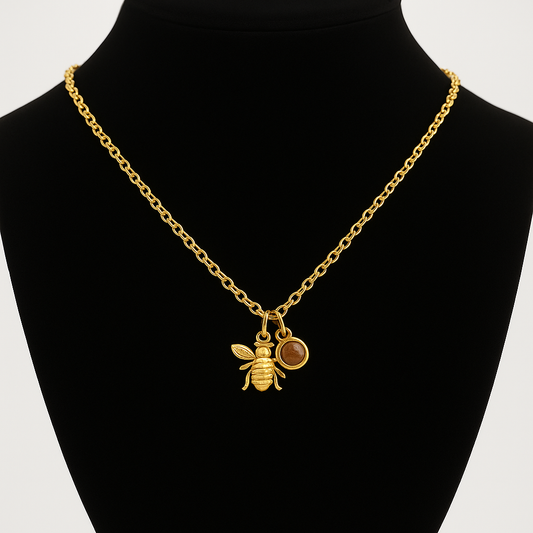 Gold-Plated Bumblebee Necklace